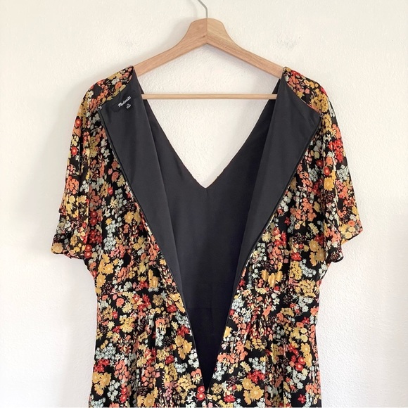 Madewell Dolman Sleeve Ruffle Hem Midi Dress Flower Garden Multicolor 10 Large - Picture 10 of 15